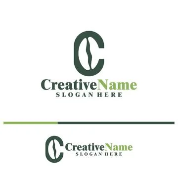 Coffee Bean with Initial C logo design concept vector. Creative Letter C wi.. Stock Illustration