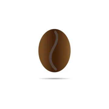 Coffee bean isolated on white background.  Vector Stock Illustration