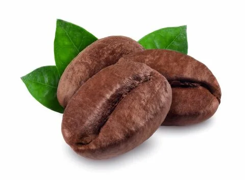 Coffee bean isolated on white background, nature Stock Photos