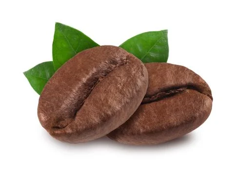 Coffee bean isolated on white background, nature Stock Photos