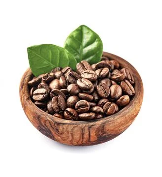 Coffee bean with leaves Stock Photos