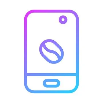 Coffee bean mobile app icon with gradient style Stockillustratie