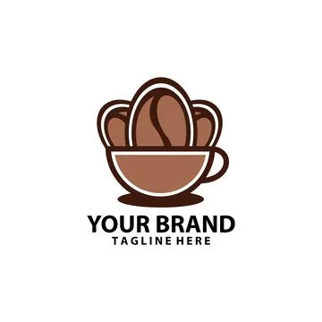 Coffee bean mug logo cafe design vector Stock-Illustration