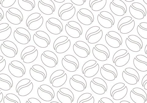 Coffee bean outline background Stock Illustration