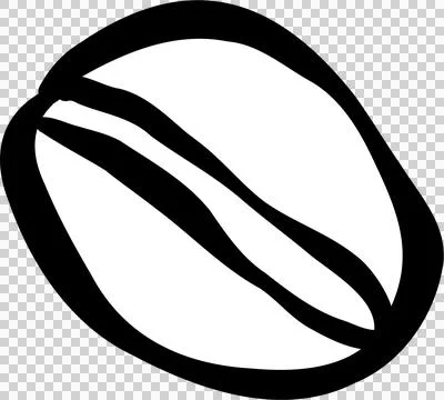 Coffee Bean Outline Hand Drawn Black and White Stock Illustration
