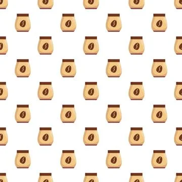 Coffee bean packaging bags seamless pattern background Stock Illustration