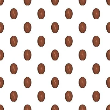 Coffee bean pattern, cartoon style Stock Illustration
