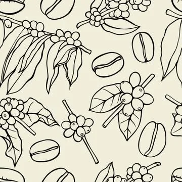 Coffee bean pattern Illustrazione stock