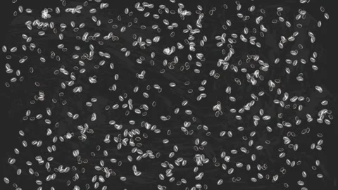 Coffee bean pattern including seamless on white background. sketch of coffee Stock Footage 247412315