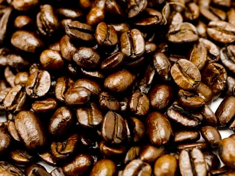 Coffee bean pile Stock Photos
