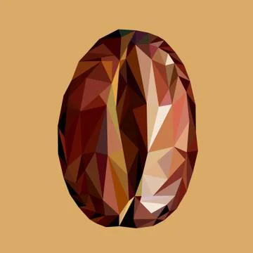 Coffee bean polygon style Stock Illustration