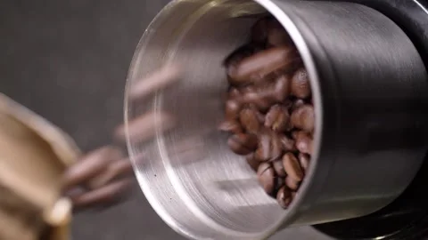 Coffee bean pour closeup Video stock 242882721