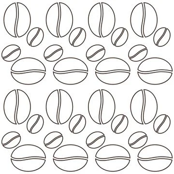 Coffee bean roasted seamless pattern Illustrazione stock