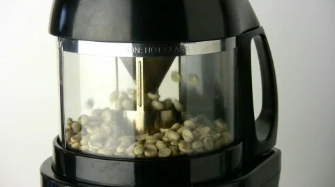 Coffee Bean Roaster Starting Stock Footage 114091