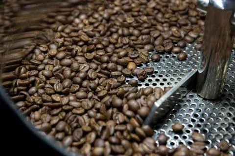 Coffee bean roasting Stock Photos