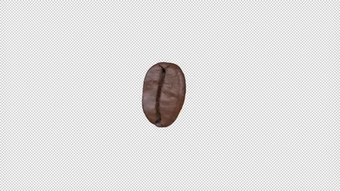 Coffee bean rotates on its axis, looped video, alpha channel, Stock Footage 148892144