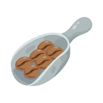 Coffee bean scoop Stock Illustration