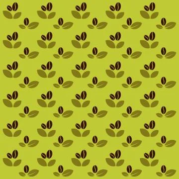 Coffee bean seamless pattern background.Colorful wallpaper vector illustratio Stock Illustration