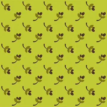 Coffee bean seamless pattern background.Colorful wallpaper vector illustratio Stock Illustration