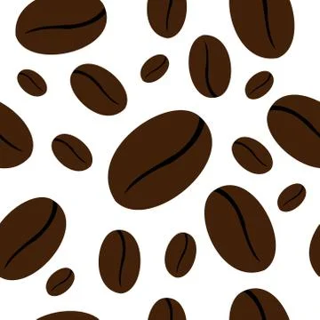 Coffee bean seamless pattern Stock Illustration