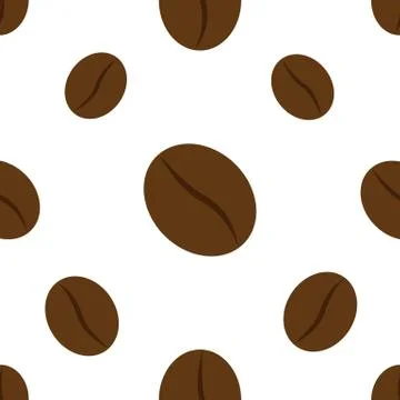 Coffee bean seamless pattern. Stock Illustration