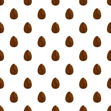 Coffee bean seamless pattern on white background Stock Illustration