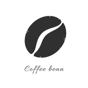 Coffee bean simple flat icon. Vector logo symbol coffee bean silhouette. Stock Illustration