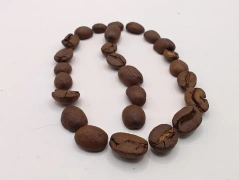Coffee bean from small beans decor Stock-Fotos