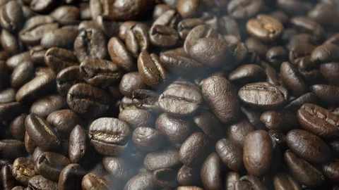 Coffee bean with smoke Stock Footage 90635700