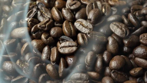 Coffee bean with smoke Stock Footage 90636008
