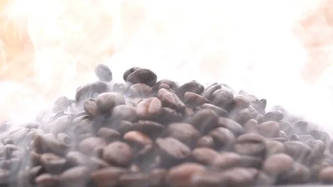Coffee bean with smoke Stock Footage 90735857