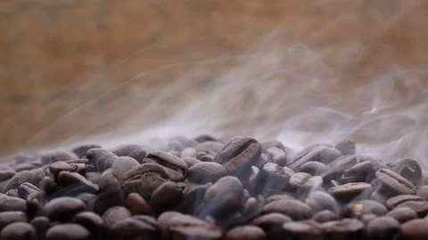 Coffee bean with smoke Stock Footage 90735862
