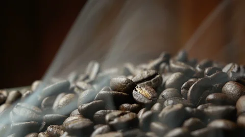 Coffee bean with smoke Stock Footage 90735863