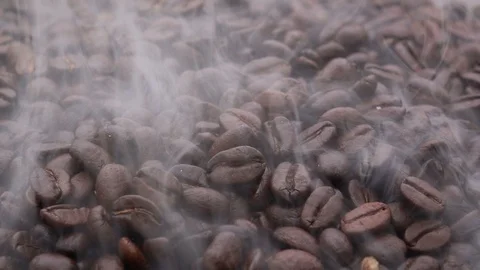 Coffee bean with smoke Stock Footage 90736063