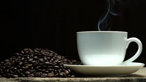 Coffee bean with smoke Stock Footage 90736152