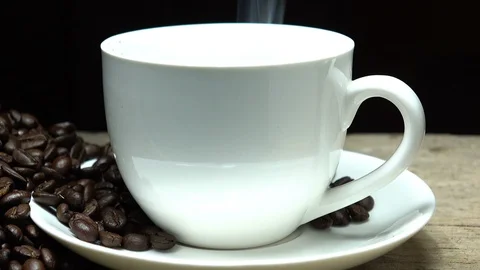 Coffee bean with smoke Stock Footage 90736176