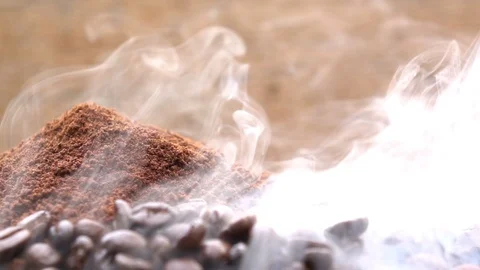 Coffee bean with smoke Stock Footage 90736397