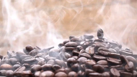 Coffee bean with smoke Stock Footage 90736403