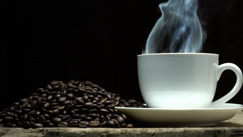 Coffee bean with smoke Stock Footage 90737136