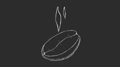 Coffee bean with smoke white on transparent background motion graphics Stock Footage 133164629