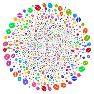 Coffee Bean Spiral Exploding Globula Illustrazione stock