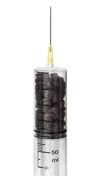 Coffee bean in syringe Stock Photos