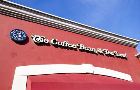 The Coffee Bean Tea and Leaf store front entrance. Close up logo Stock Photos