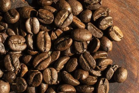 Coffee bean texture pattern use for background. Stock Photos