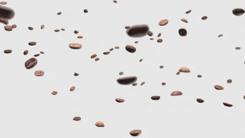 Coffee bean texture rotating on a transparent background with an alpha channel. Stock Footage 347727938