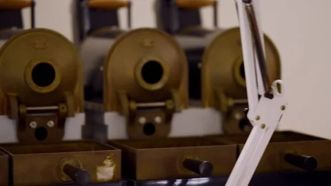 Coffee bean toaster video close up shots Stock-Footage 166986344