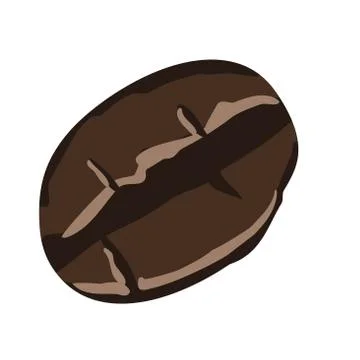 Coffee bean. Vector coffee bean illustration. Isolated white background. Caff Stock Illustration