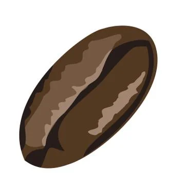Coffee bean. Vector coffee bean illustration. Isolated white background. Caff Stock Illustration