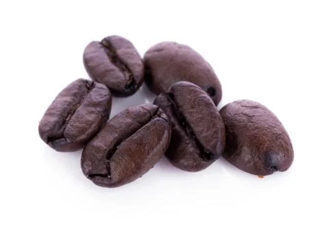 Coffee bean on white background Photos