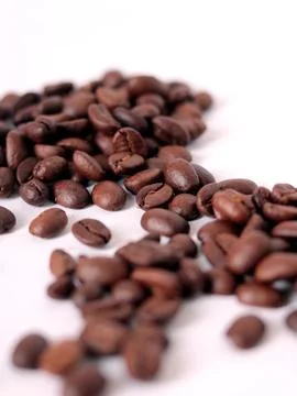 Coffee bean on white background Stock Photos